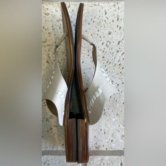 Jack Rogers Cream Slip On Leather Sandals Size 7 - Picture 5 of 10